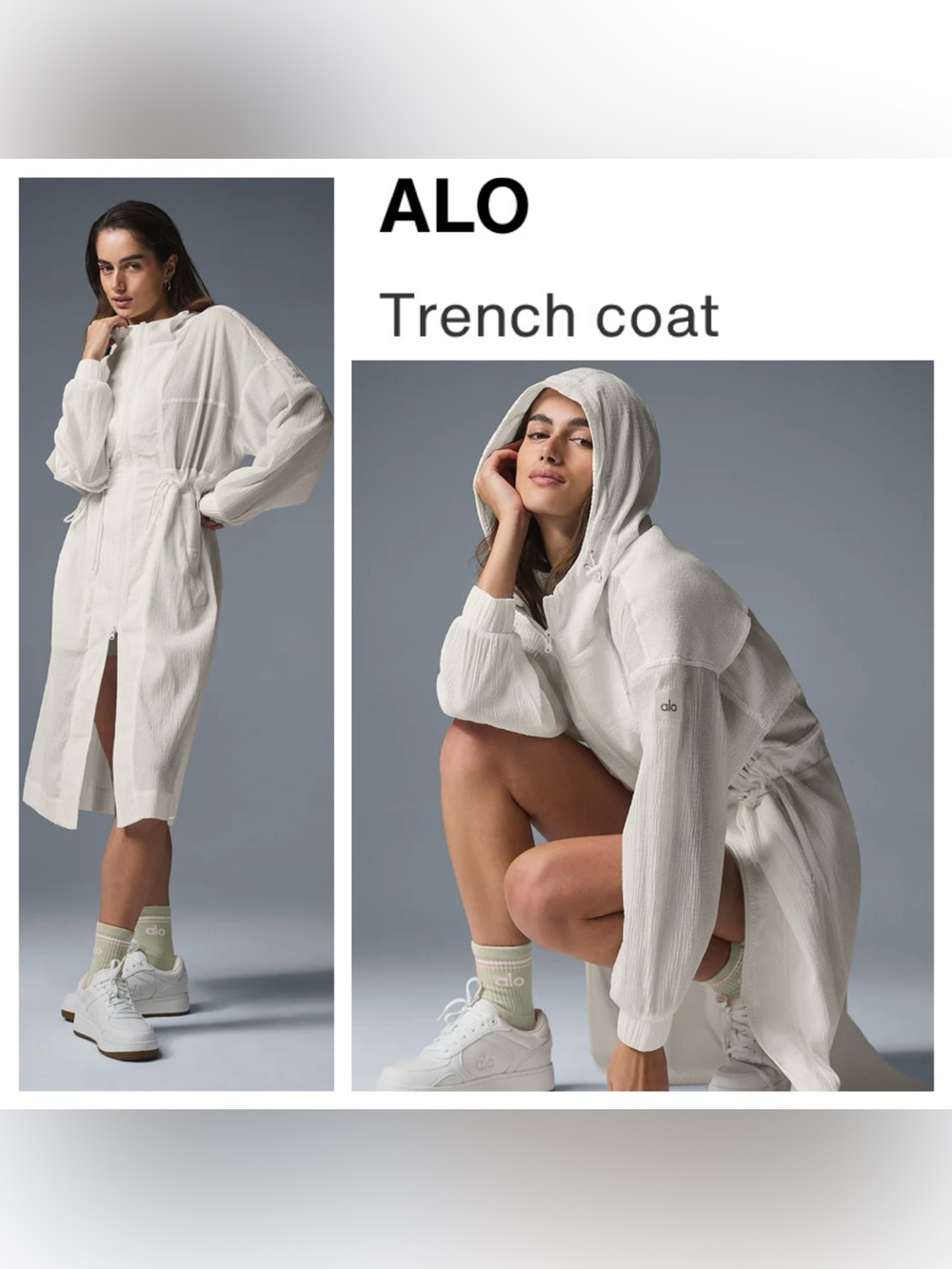 ALO YOGA Women’s Summer Nights Lightweight Game Time Trench Coat